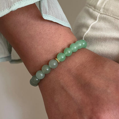 Aventurine + Green Jade Stretch Bracelet