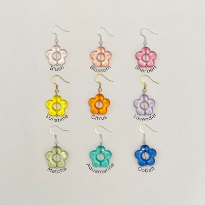 Daisy Earrings in Orange Citrus