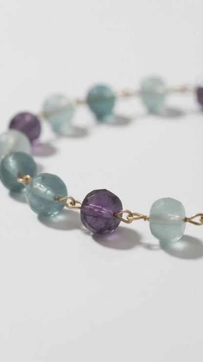 Faceted Fluorite Charm Bracelet