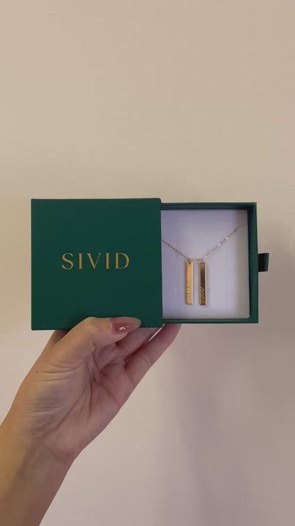 14k Gold Filled Set of 2 Bars Necklace with Custom Engraving