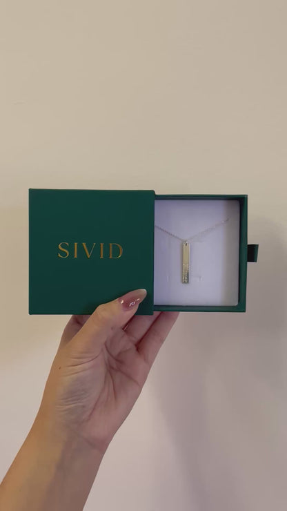 Sterling Silver Bar Necklace with Custom Engraving