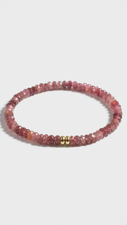 Faceted Pink Tourmaline Stretch Bracelet