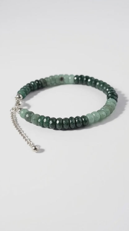 Adjustable Faceted Emerald Bracelet