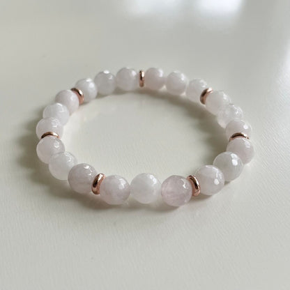 Faceted Rose Quartz Stretch Bracelet