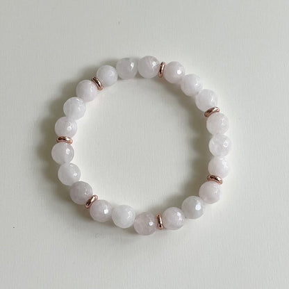 Faceted Rose Quartz Stretch Bracelet